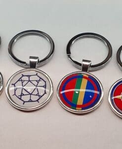 Samisk inspirerte nøkkelringer ø25 mm Kan også brukes til anheng