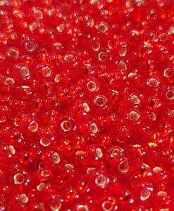 Bunadperler 97070 fra Preciosa. Julerød med metallkjerne. 10/0