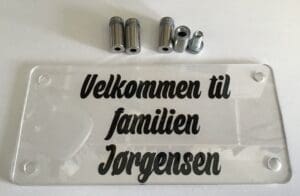 Dørskilt familien Jørgensen