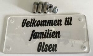 Dørskilt familien Olsen