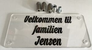 Dørskilt familen Jensen