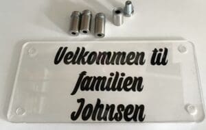 Dørskilt familen Andersen