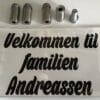 Dørskilt familien Andreassen